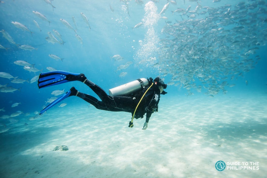 Diver in Dimakya Island in coron Diver in Dimakya Island in coron