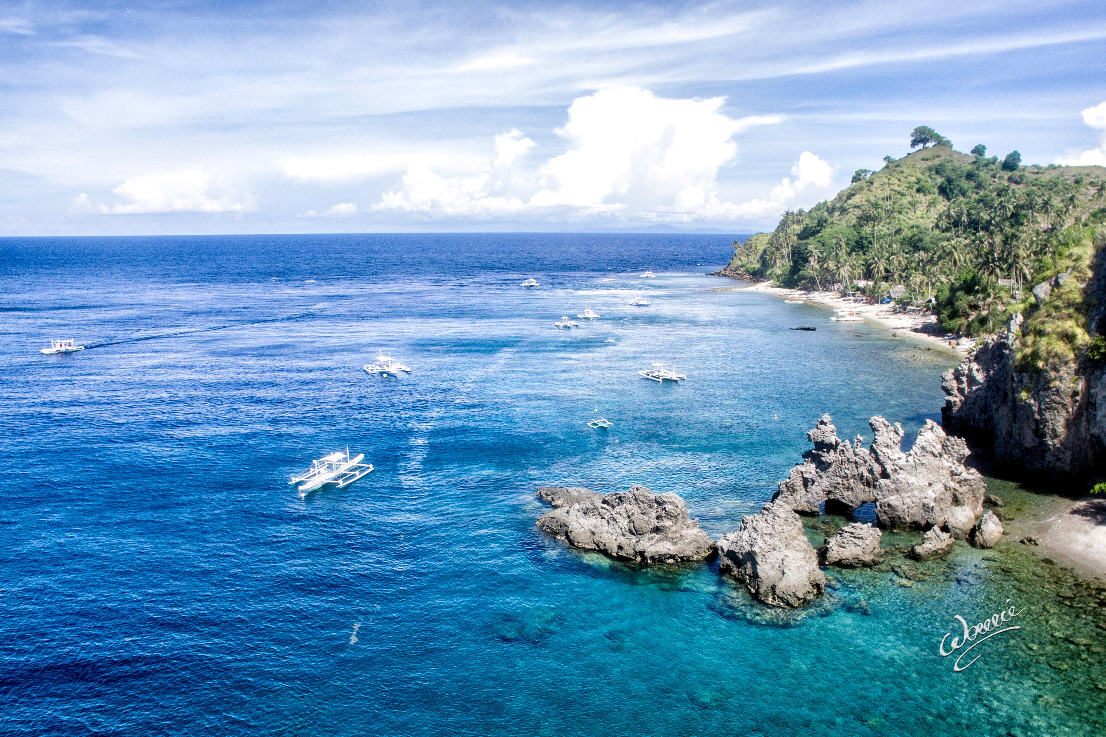 Aerial view of Apo Island in Dumaguete