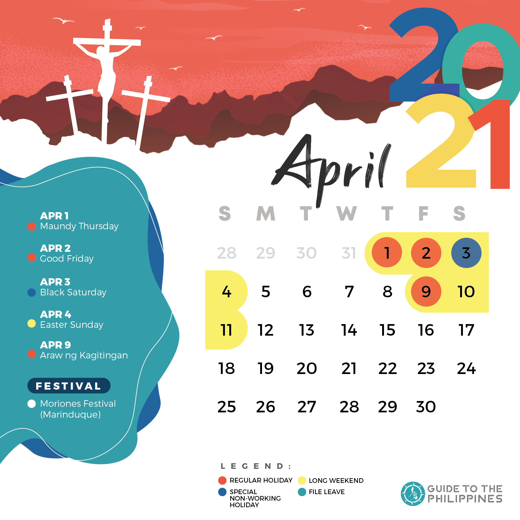 April 2021 holidays and long weekends in the Philippines