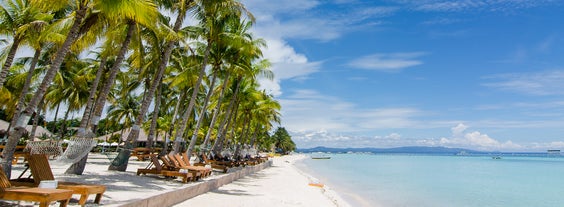 Wide private beach of Bohol Beach Club Resort