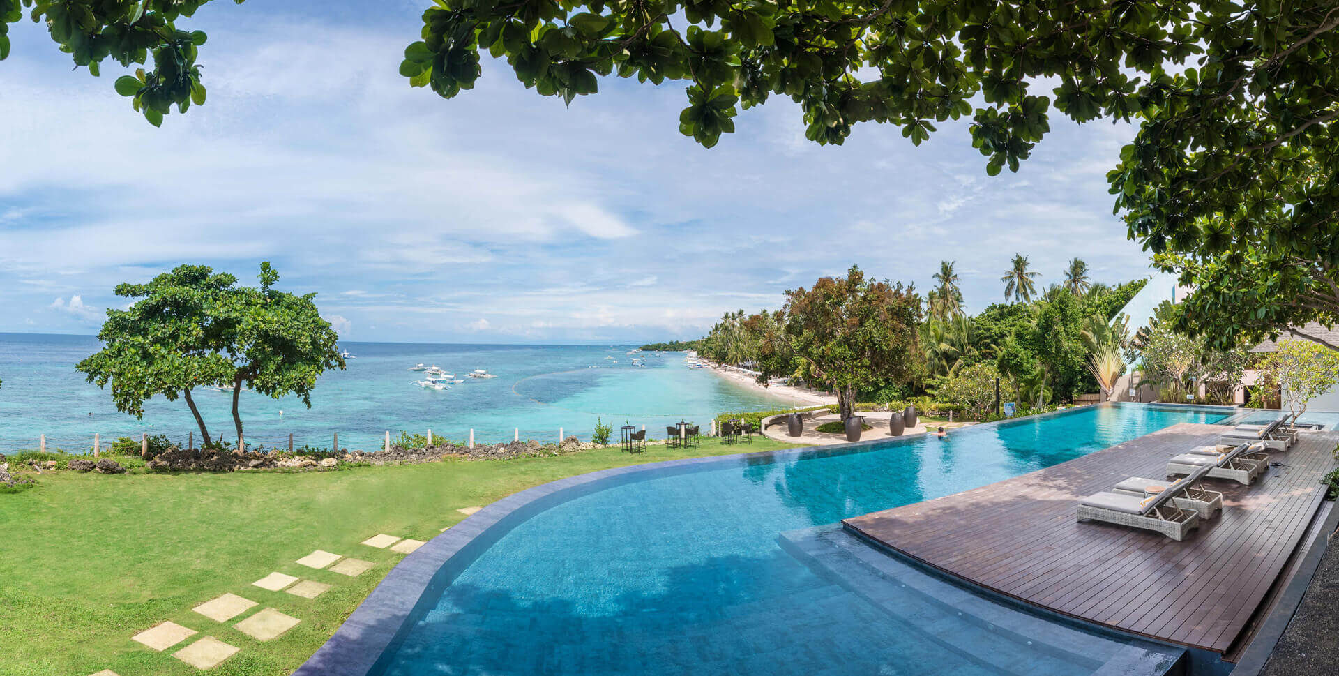 Awesome view of the private beach from Amorita Resort's pool