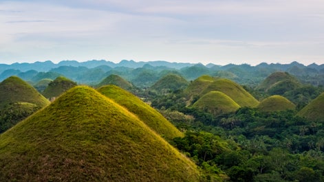 Scenic view of Chocolate Hills in Bohol