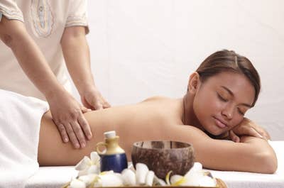Guest enjoying the Amuma Spa services