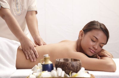 Guest enjoying the Amuma Spa services