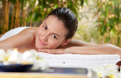 Woman enjoying a massage at Amuma Spa at Bluewater Panglao