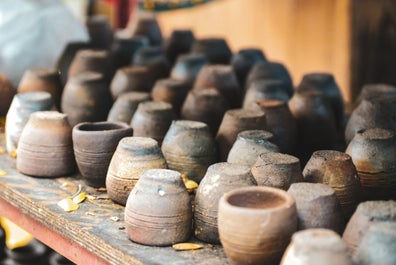 Jar displays in Pagburnayan Jar Factory in Ilocos Sur