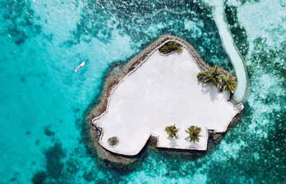 Dream Islet aerial shot in Mithi Resort