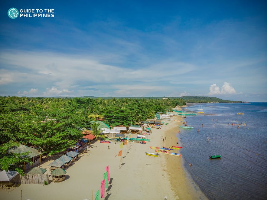 Aerial view of a beach in Laiya Batangas Aerial view of a beach in Laiya Batangas