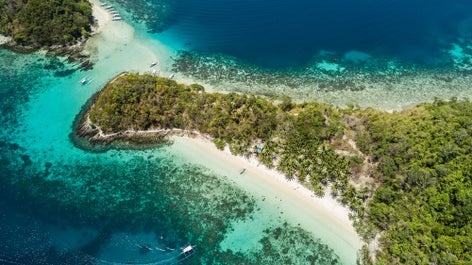 Aerial view of Port Barton in Palawan