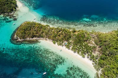 Aerial view of Port Barton in Palawan