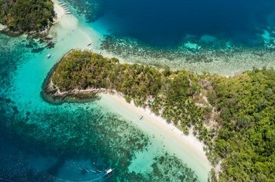 Aerial view of Port Barton in Palawan