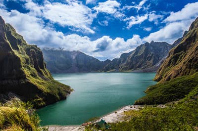 Crater Lake of Mount Pinatubo, a popular tourist spot in the Philippines