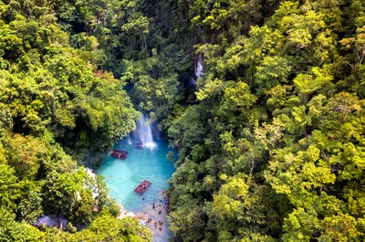 Aerial view of Kawasan Falls