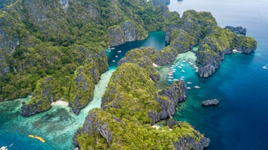 Aerial view of Big Lagoon in El Nido