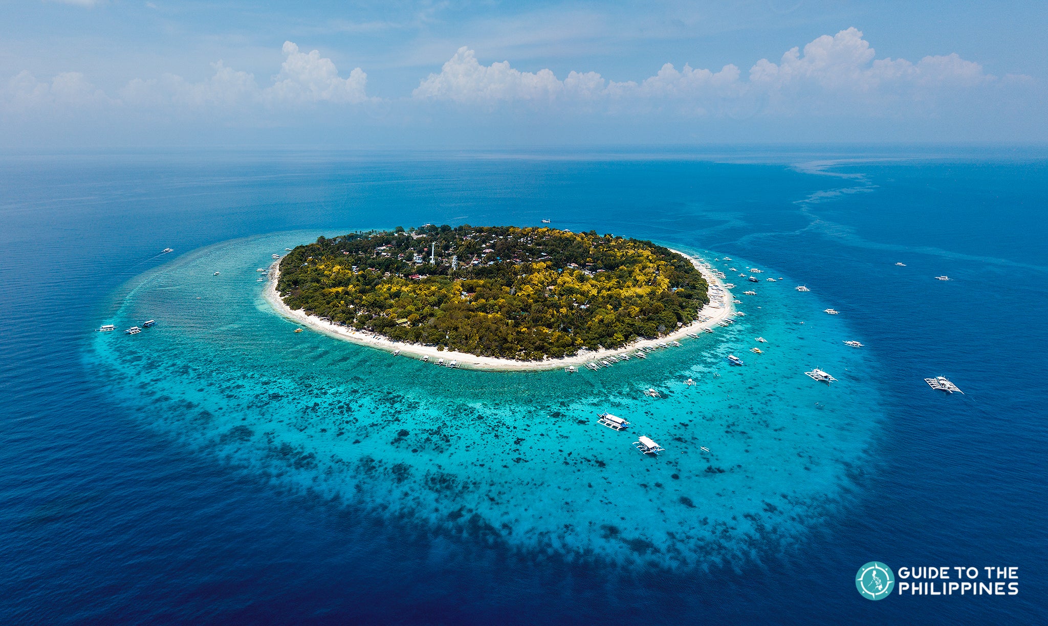 Aerial view of Balicasag Island in Bohol