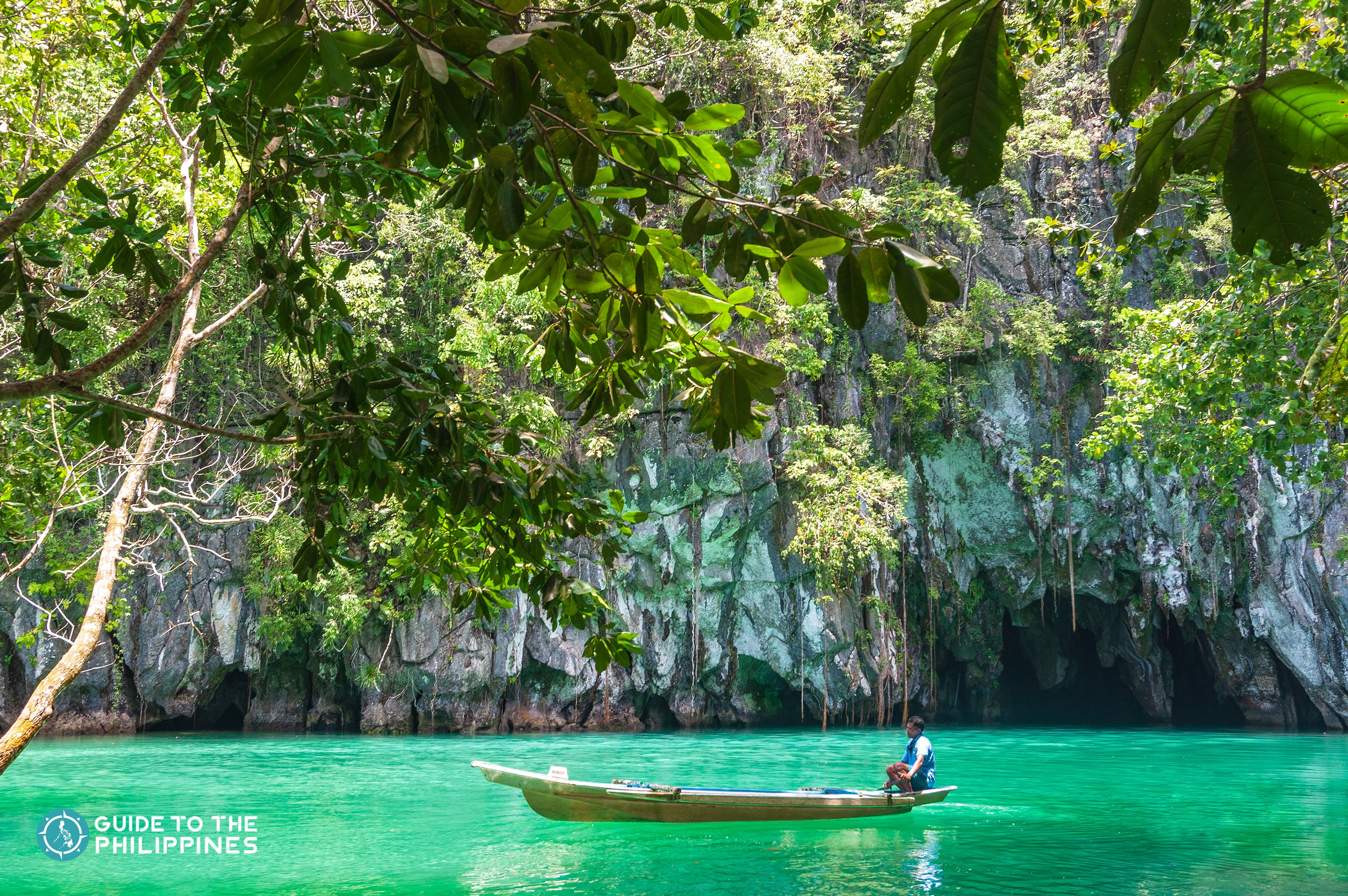 A boat outside Puerto Princesa Underground River