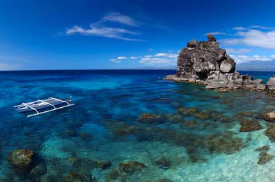 Deep blue waters of Apo Island in Dumaguete