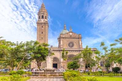 Manila Cathedral facade inside Intramuros