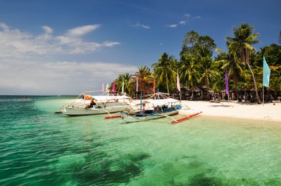 Boats docked in Honda Bay Palawan