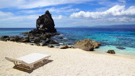 Lounge chair by the beach in Apo Island