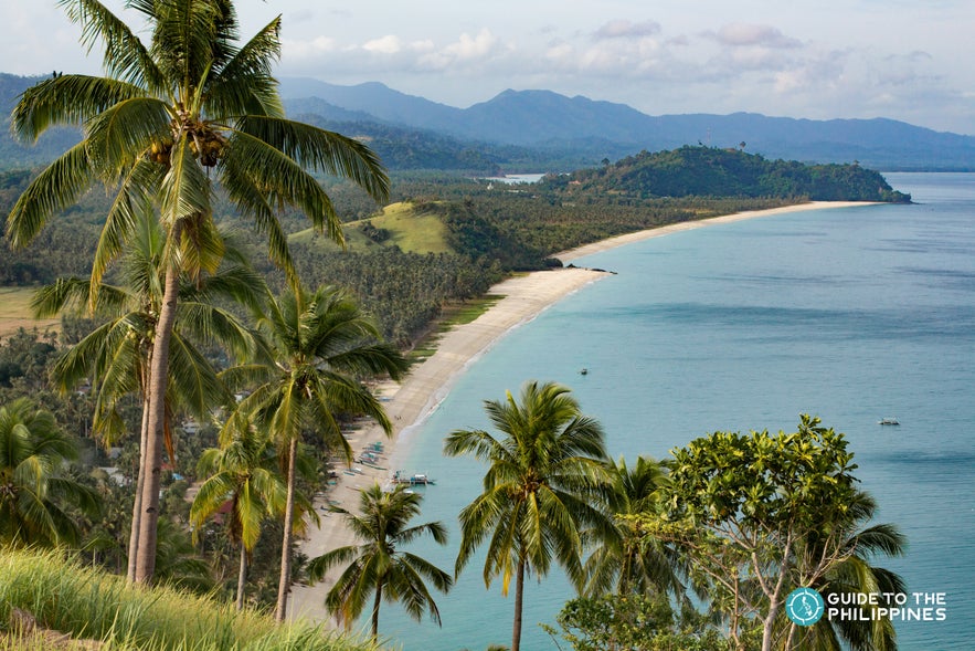 View of Long Beach from a hill in San Vicente Palawan View of Long Beach from a hill in San Vicente Palawan