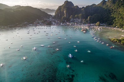 Sunrise over a lagoon in El Nido Palawan