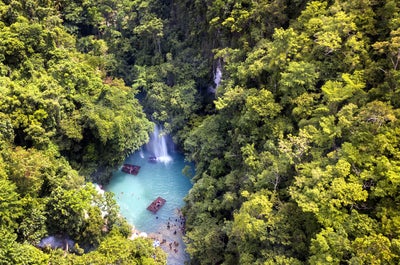 Aerial view of Kawasan Falls in Cebu