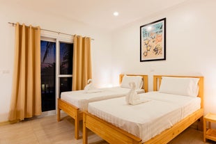 Double beds in a standard room at Cebu Seaview Dive Resort