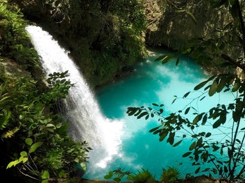 Aerial view of Kawasan Falls in Cebu