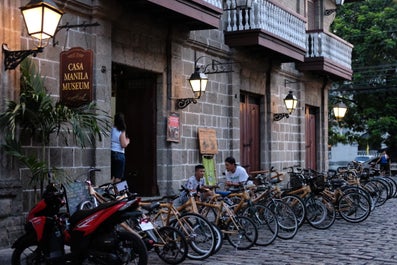 Bikes outside of Casa Manila in Intramuros