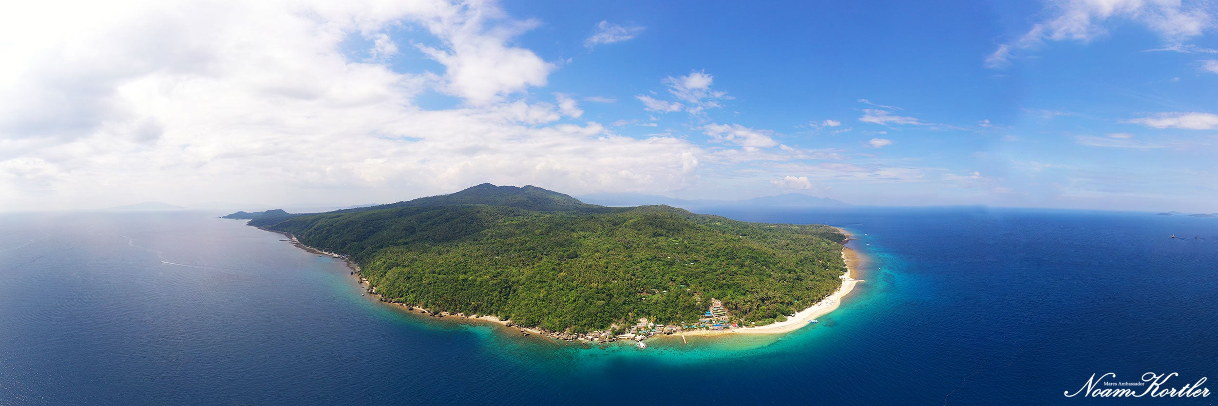 Aerial shot of Verde Island in Puerto Galera