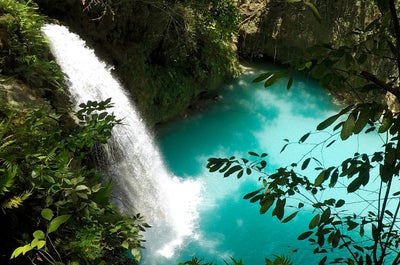 Gatorade blue waters of Kawasan Falls in Cebu