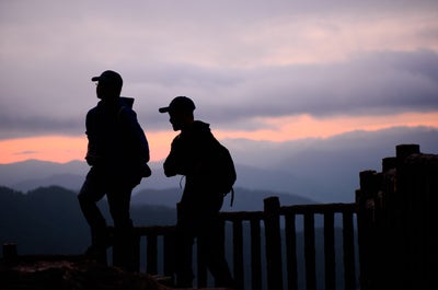 Tourists waiting for sunrise at Mines View Park in Baguio
