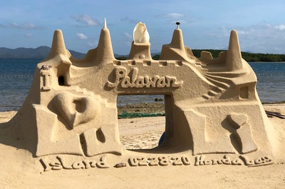 Sand castle in Honda Bay, Palawan