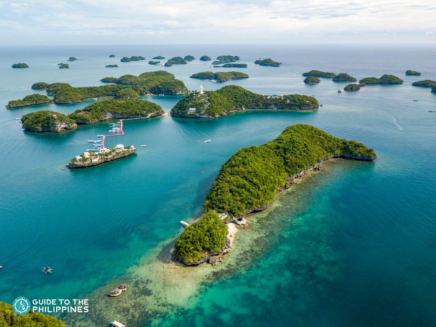 Aerial view of the Hundred Islands in Pangasinan Aerial view of the Hundred Islands in Pangasinan
