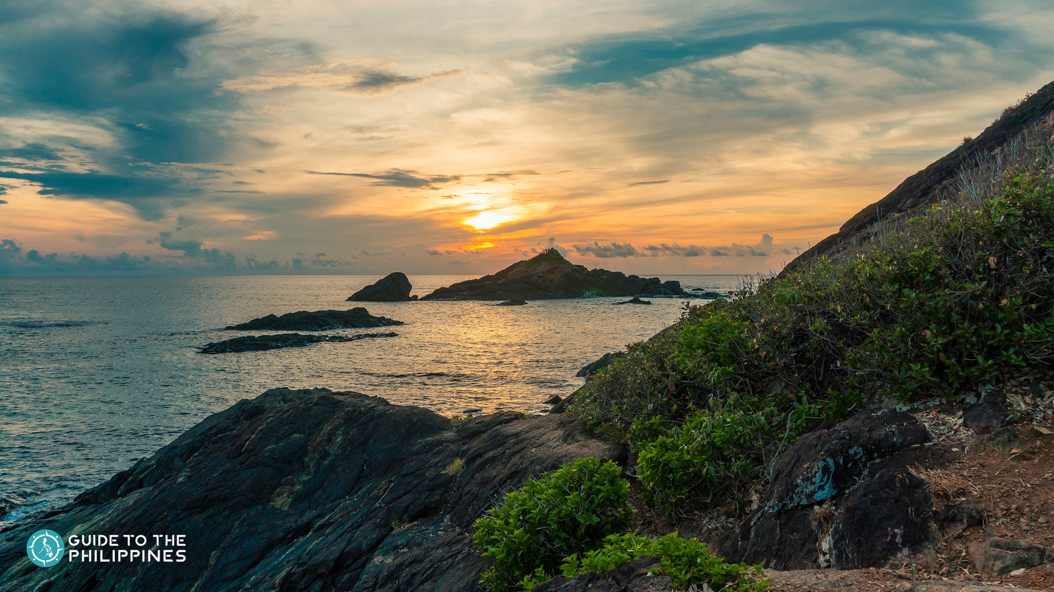 Sunset on Jomalig Island in Quezon Province