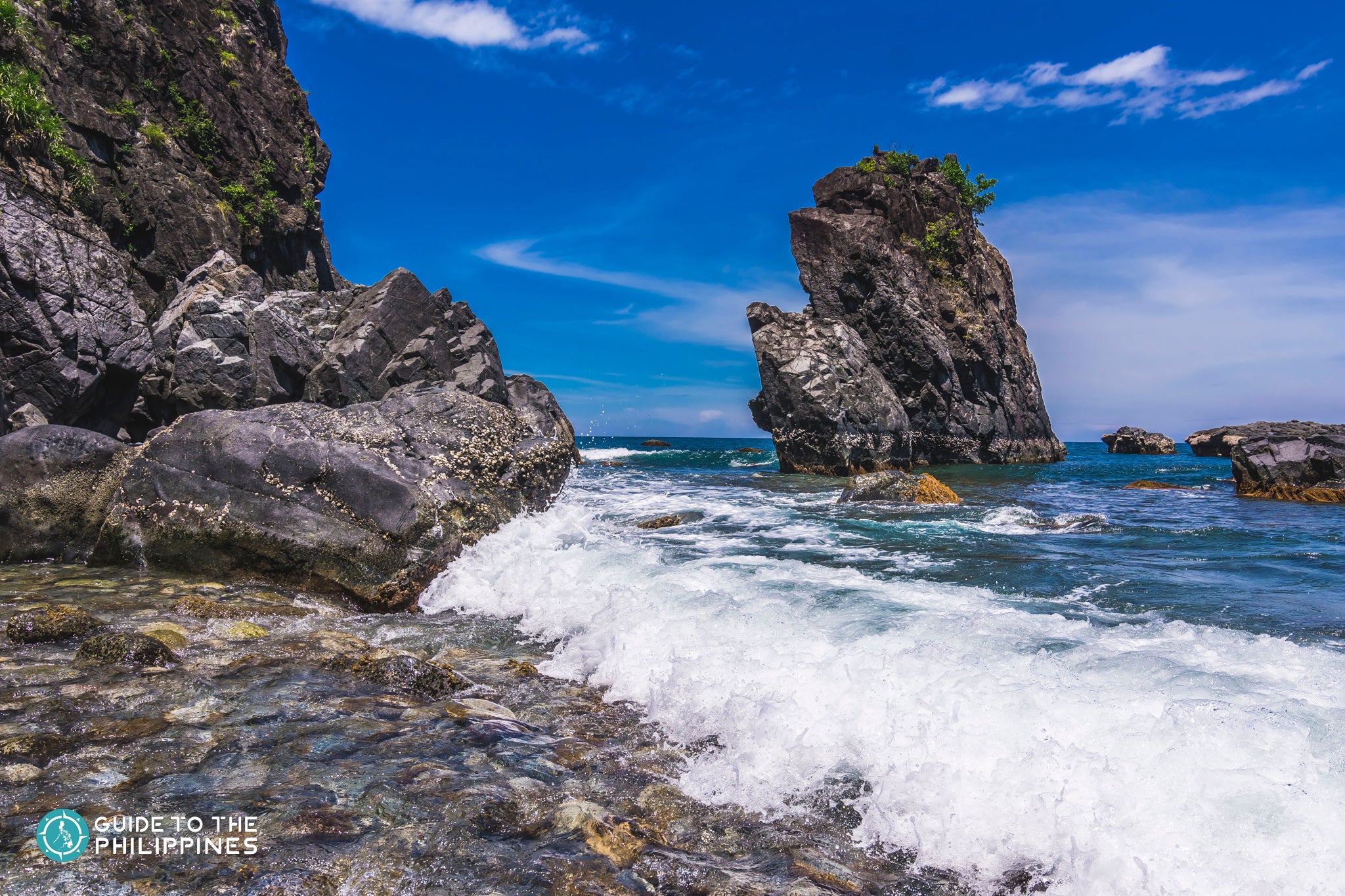 Rock formations at Ampere Beach, Baler
