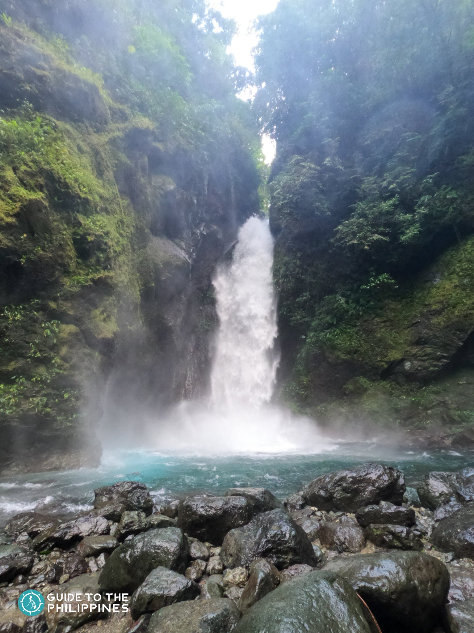 View of Ditumabo Falls from a natural pool