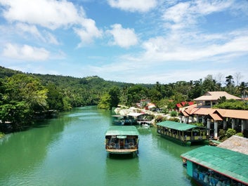 Boats in Loboc River Cruise