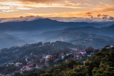 Sunset over Mines View Park in Baguio City