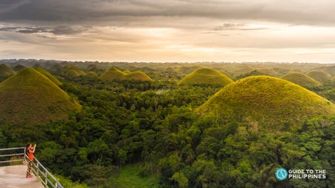 Sunset over Chocolate Hills in Bohol