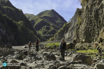 Rocky trail going to the peak of Mt. Pinatubo