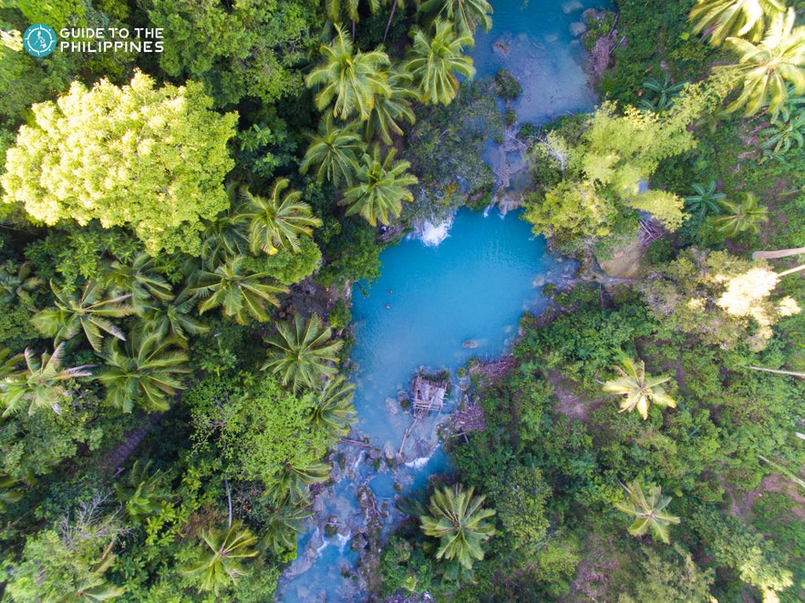 Aerial view of Cambugahay Falls in Siquijor Aerial view of Cambugahay Falls in Siquijor