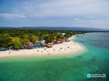 Beautiful white sand beach at Moalboal in Cebu