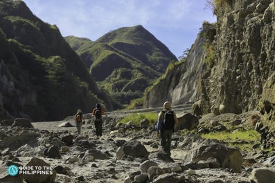 Trekkers going to the peak of Mt. Pinatubo