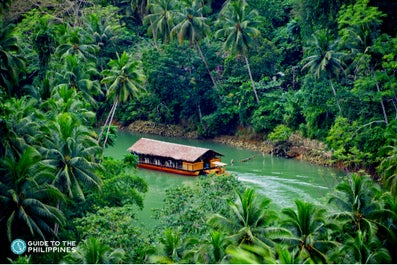 Aerial view of the Loboc River cruise experience in Bohol