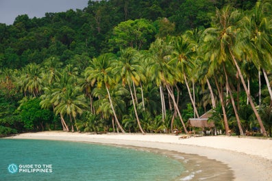 White sand beach in Port Barton Palawan