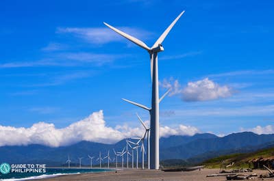 Lined wind turbines in Bangui Windmills, Ilocos