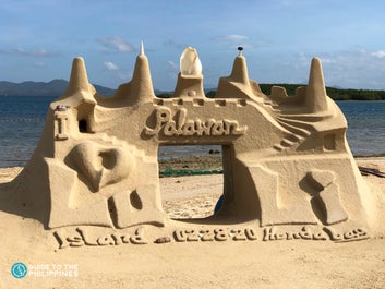 A sand castle in one of Honda Bay's beautiful beaches