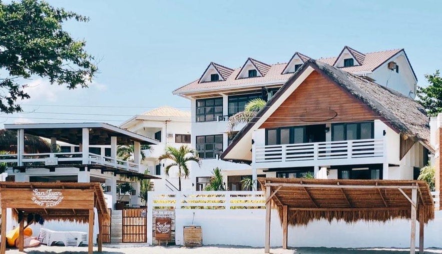 The entance to San Juan Surf Resort, La Union The entance to San Juan Surf Resort, La Union